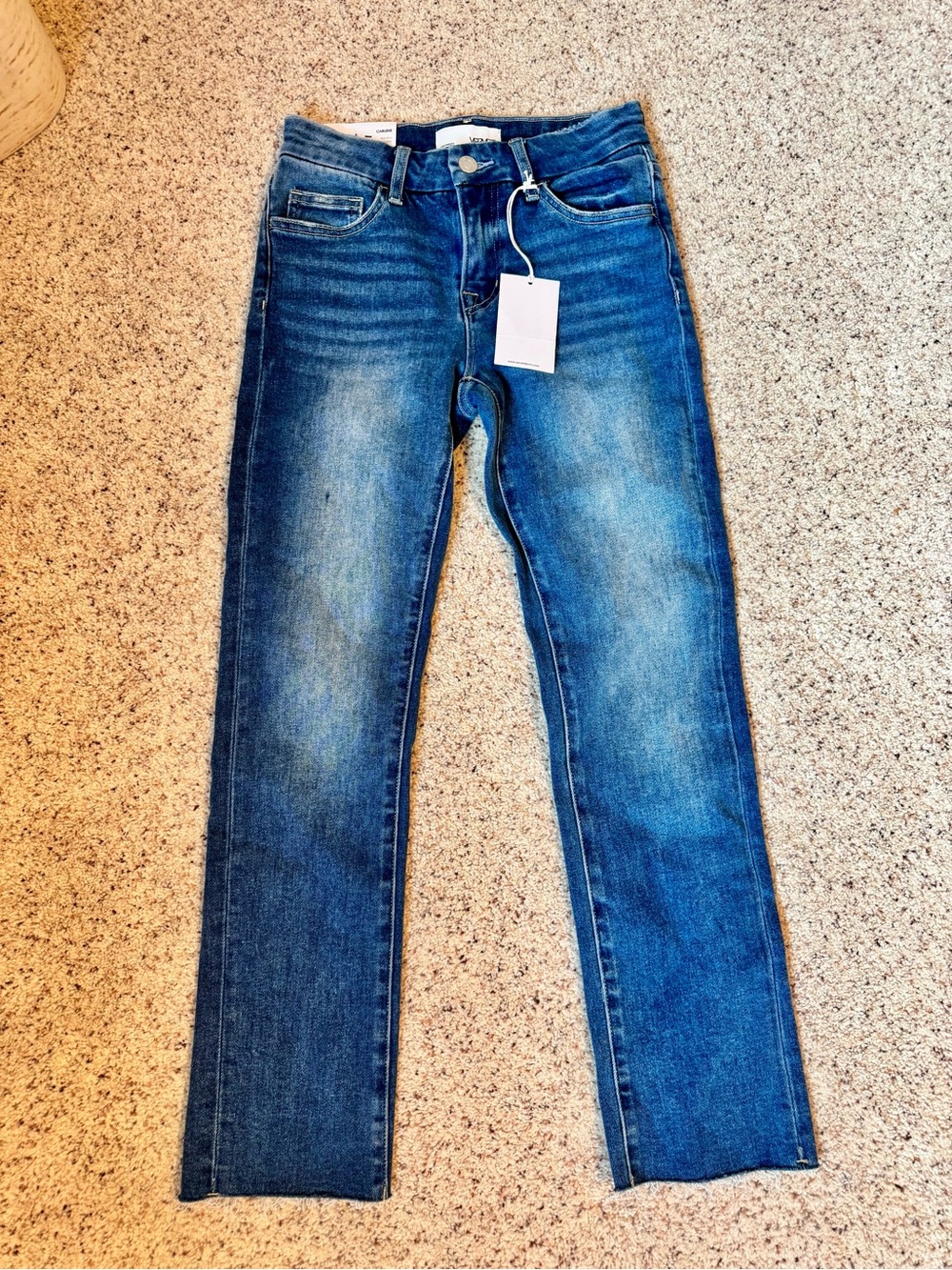 Vervet Carlene Mid Rise Stretch Slim Fit Straight Leg Jean Size 25